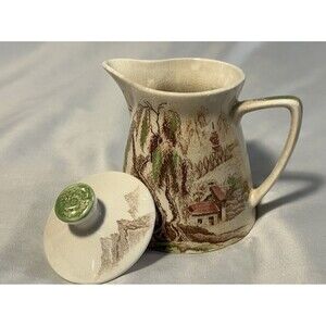 Vintage Nasco Sayonara Porcelain Cream Pitcher Japan Hand Painted Creamer w lid